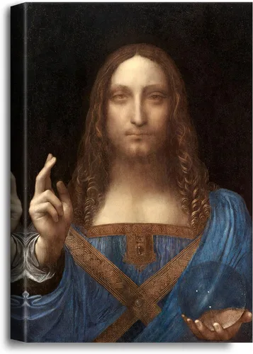A&T ARTWORK Salvator Mundi de Leonardo Da Vinci, reproducciones de arte clásico del mundo, impresiones en lienzo giclée para decoración del hogar,