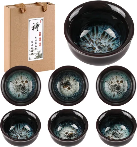 Miniatura 9 de Skyley - Juego de 6 vasos de chupito de soju coreanos, tazas de porcelana coreanas, tazas de cerámica coreana, accesorios para té, vajilla, cerámica