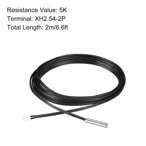 Miniatura 2 de Sonda de termistor NTC 5K de 6.6 pies de acero inoxidable impermeable con sensor de temperatura, [para transmisor digital de temperatura]
