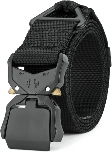 DEYACE Cinturón táctico para hombre, liberación rápida, militar, senderismo, 1.5 pulgadas, cinturones de trabajo resistentes