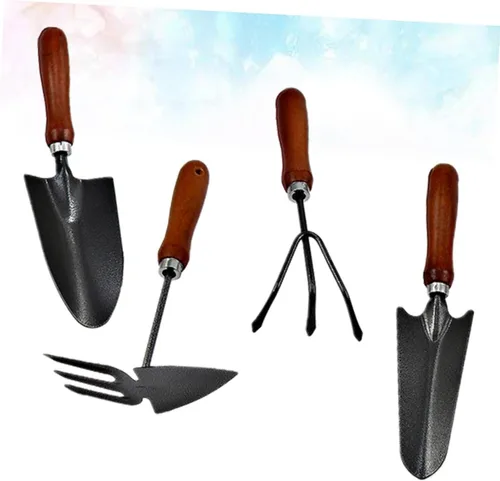 Miniatura 4 de NUOBESTY 4pcs Thickened Mini Iron Shovel Garden Tool Set with Handles Planting and Weeding Spade Kit for Seedling Transplanting and Cultivating
