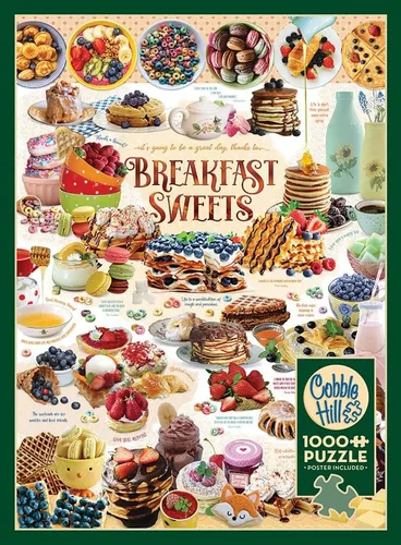 Miniatura 5 de Cobble Hill - Rompecabezas de 1000 piezas, dulces de desayuno, póster de muestra incluido