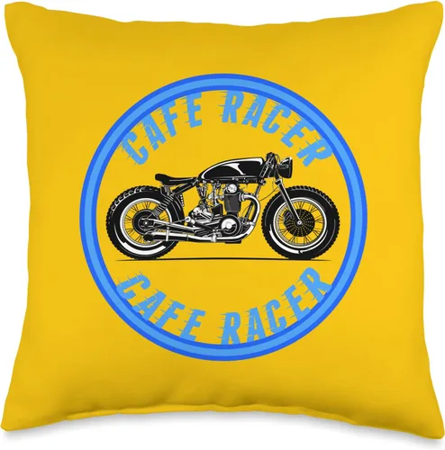 American Cafe Racer Motorcycle Apparel and Merch Cafe Racer Biker Men Women Adult Teens Boys Girls Kids Youth Throw Pillow, 16x16, Multicolor
