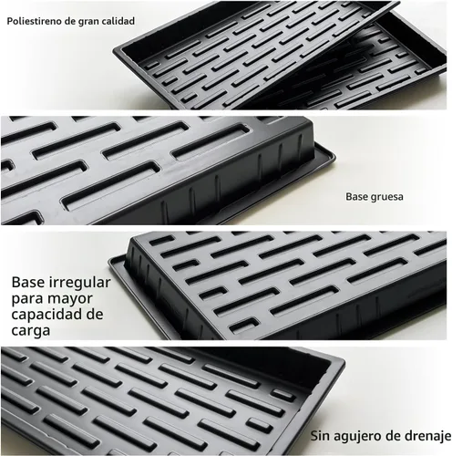 Miniatura 3 de RooTrimmer Bandejas de Cultivo, 1020 Bandejas de Vivero de Plantas de Servicio Pesado, Bandeja Plana Iniciadora de Semillas para Plántulas