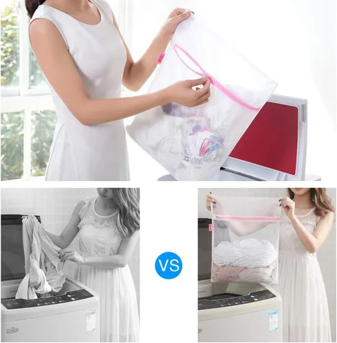 Miniatura 6 de 5 bolsas de malla para ropa delicada con cremallera, bolsas de lencería para lavandería, bolsa organizadora de almacenamiento de viaje, bolsas