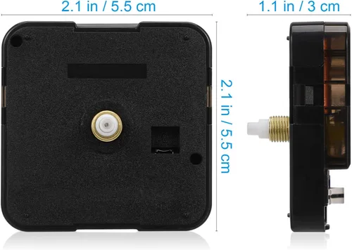 Miniatura 2 de Mecanismo de movimiento de reloj de cuarzo, mecanismo de reloj de pared, funciona con pilas, piezas de reparación de bricolaje, color negro, 5.5 x