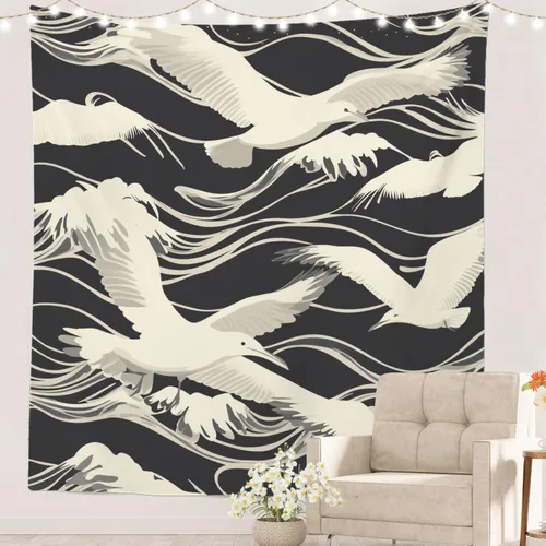 Miniatura 49 de Batmerry Abstract Repeat Polyester Tapestry, Tiled Directional Lightweight Wall Hanging High-Definition Print Backdrop For Dorm Room Bedroom Living