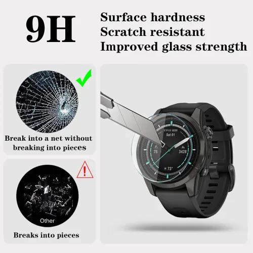 Miniatura 2 de Protector de pantalla de reloj compatible con Garmin Epix Pro de 1.654 pulgadas/Fenix 7S, película de vidrio templado antiarañazos de alta