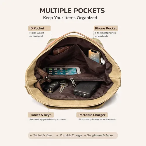 Miniatura 5 de ROUROU Hobo Tote para mujer – Bolso cruzado de hombro con asa superior, lona multicolor, gran capacidad, bolso casual