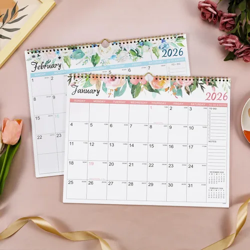Miniatura 2 de Calendario 2026 – Calendario de pared 2026, enero 2026 – diciembre 2026, calendario de pared de 12 meses, 14.6 x 11.5 pulgadas, encuadernación