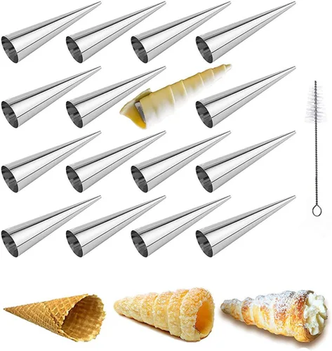 Miniatura 12 de Joyeee Paquete de 30 moldes antiadherentes grandes para cuerno crema, acero inoxidable de 5 pulgadas para cocinar pasteles daneses, forma de #76