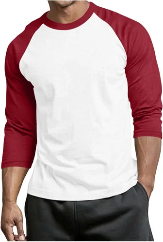 Miniatura 7 de Men's Raglan Long Sleeve Tee Shirts Color Block Crew Neck T Shirt Lightweight Soft Casual Basic Tshirts Running Tops