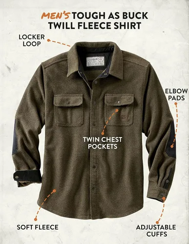 Miniatura 3 de Legendary Whitetails Camisa de vellón Tough as Buck Twill para hombre
