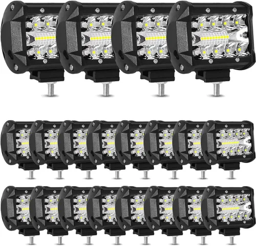 Miniatura 9 de WINBANG Luces LED de 4 pulgadas, 60 W, módulos de luz de trabajo cuadrados de 12 V 24 V, barra de luces LED antiniebla/conducción/luz todoterreno