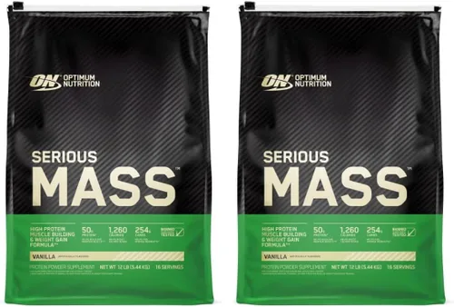 Miniatura 19 de Optimum Nutrition Serious Mass Weight Gainer Proteína en polvo, vitamina C y zinc para apoyo inmunológico, vainilla, 12 libras