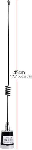 Miniatura 3 de HYS Antena de látigo Amateur UHF NMO de 17.7 pulgadas, 3.5dBi 462MHz–467MHz, W/13ft RG58 Cable coaxial techo NMO Montaje Antena con UHF MALE/PL259/L