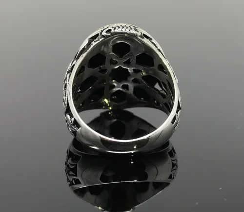 Miniatura 7 de KAR Anillo de plata de ley 925K con filigrana ojo de tigre I1H