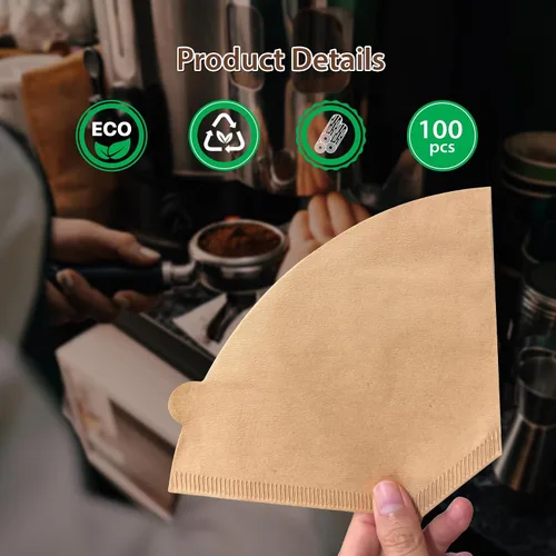Miniatura 4 de PakTalk 100 filtros de café en cono #4, filtros de café en forma de cono de papel marrón natural para cafetera vertida y goteo (100 unidades)