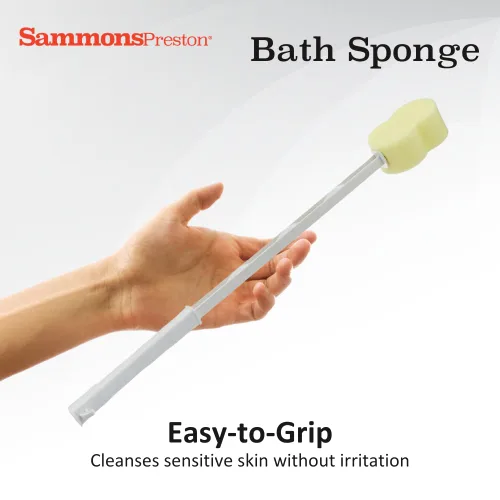 Miniatura 5 de Sammons Preston Esponja de baño, lavadora y fregadora ligera de mango largo para baño y ducha, ayuda de limpieza extendida para rango limitado