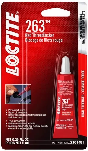 Miniatura 5 de Loctite 263 Fijador de roscas automotriz rojo – Fijación de roscas de alta resistencia, aplicaciones de uso general, tolerante al aceite
