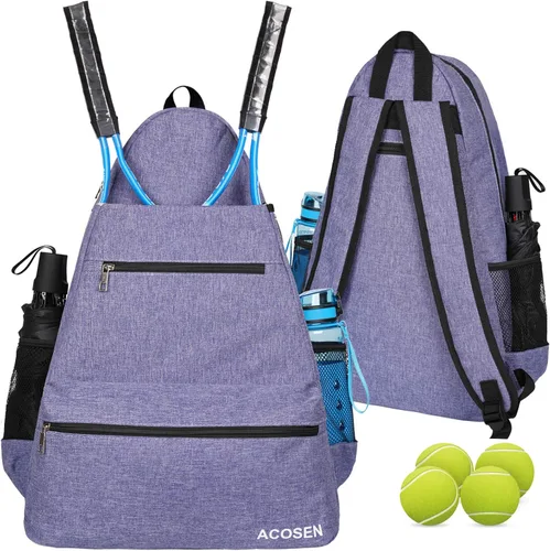 ACOSEN Bolsa de Tenis Mochila de Tenis - Bolsas de Tenis Grandes para Mujeres y Hombres para Sostener Raqueta de Tenis, Palas de Pickleball, Raqueta
