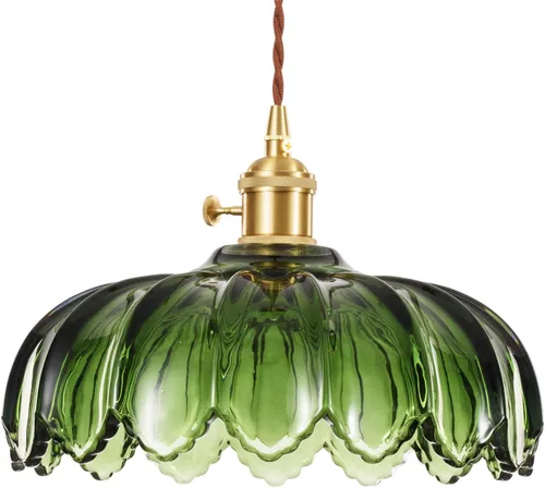 Miniatura 7 de XZHGCEE Lámparas colgantes vintage: luces colgantes de cristal isla de cocina, luz colgante verde, lámpara colgante moderna lámpara colgante de luz