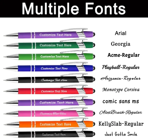 Miniatura 3 de 12 bolígrafos personalizados a granel con punta de lápiz capacitivo, bolígrafos personalizados con mensaje de logotipo y nombre, ideas de regalo