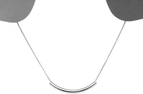 Miniatura 3 de Collar de barra curvada de plata de acero inoxidable, no se deslustra, minimalista para mujer, Metal