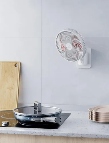 Miniatura 7 de Ventilador oscilante silencioso de pared de 8.5 pulgadas con control remoto y temporizador, 4 velocidades ajustables para baños pequeños, Marco
