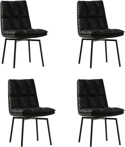 Miniatura 9 de Silla giratoria de cocina de comedor, silla de cocina tapizada de piel sintética, sillas de comedor, sillas de sala de estar, modernas de mediados