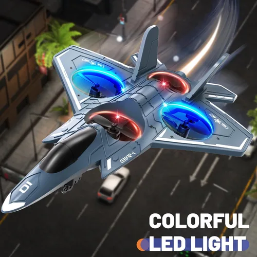 Miniatura 4 de Aviones RC de control remoto de espuma para niños y adultos mayores de 14 años, avión RC caza con luz, juguetes de caza con giro de 360°, rollo
