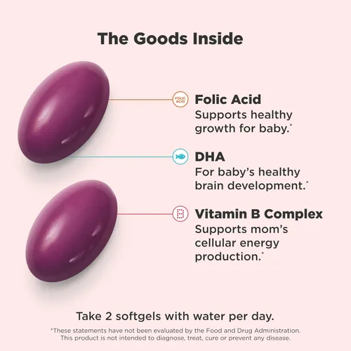 Miniatura 3 de OLLY - Cápsulas blandas multivitamínicos prenatales ultra resistencia, apoya el crecimiento saludable, desarrollo cerebral, hierro, ácido fólico