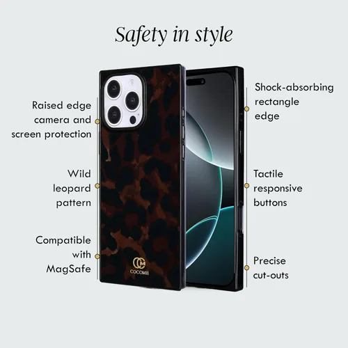 Miniatura 3 de COCOMII Funda rectangular para iPhone 14 Pro Max, compatible con MagSafe, leopardo ámbar