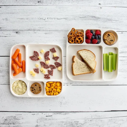 Miniatura 4 de Nordic Ware Bandeja dividida para comidas, juego de 2, color blanco, polipropileno apto para microondas