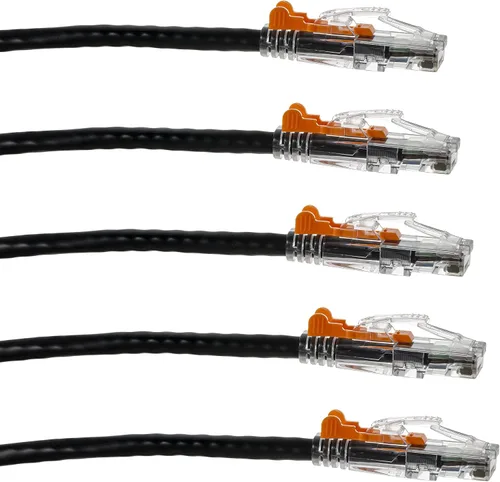 Miniatura 12 de NTW NTW - Cable de conexión de bloqueo de red patentado CAT6 de 1 pie, sin enganches, azul (NL-U6K-001BL)