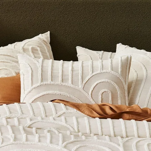 Miniatura 2 de INDACORIFY Hermosa funda de edredón de algodón blanco con diseño bohemio, funda de edredón Doone de algodón indio lavado, 2 fundas de almohada, ropa
