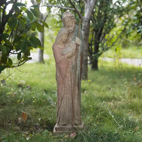 Miniatura 2 de Estatua de jardín de la Sagrada Familia, escultura católica grande al aire libre H31.5 pulgadas, gran Sagrado San José alto, Virgen María