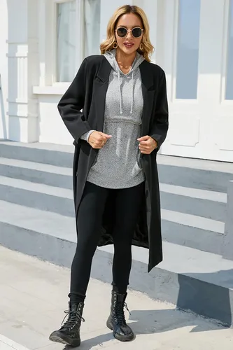 Miniatura 2 de Sosolism Sudadera con capucha de lactancia para mujer, de manga larga, con bolsillos
