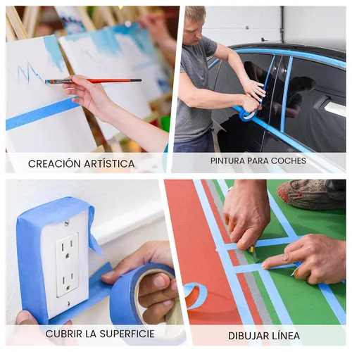 Miniatura 6 de EFOK Cinta de Pintor Azul 1 Pulgada a Granel - Cinta de Pintura 20 Rollos x 1 Pulgada x 55 Yardas - Cinta de Pintor Azul Cinta de Enmascarar