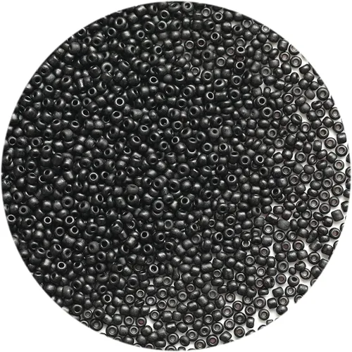 Cuentas de semillas de 3.88 oz, alrededor de 4000 piezas, 0.118 pulgadas 8/0 de cristal negro mate para hacer aretes, pulseras, colgantes, joyas de