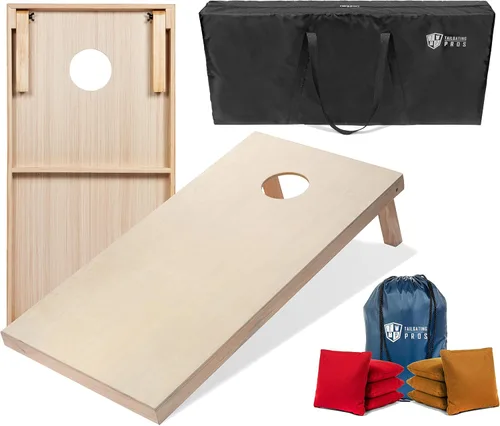 Miniatura 26 de Tailgating Pros Tablas para juego de cornhole - 4 x 2 pies y 3 x 2 pies. Juego de cornhole con estuche de transporte y juego de 8 bolsas de maíz