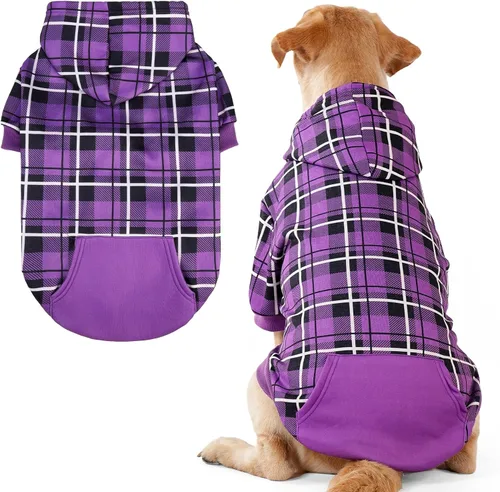 Miniatura 10 de EXPAWLORER - Sudadera con capucha para perro, estilo británico, suave y cálido con agujero para la correa, para clima frío, abrigo de invierno