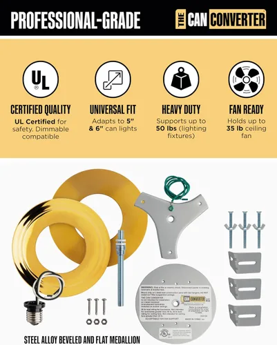 Miniatura 3 de The Can Converter R56 - Kit de conversión de luz empotrada para lata con medallón de techo plano y biselado de 7 pulgadas, mejoras para el hogar