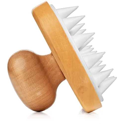 Miniatura 5 de GranNaturals Cepillo limpiador de champú de madera, masajeador de cuero cabelludo de ducha para hombres y mujeres, exfoliante de cabeza con cerdas