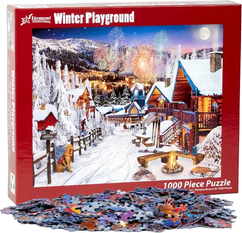 Miniatura 3 de Vermont Christmas Company Rompecabezas de 1000 piezas para parque infantil de invierno