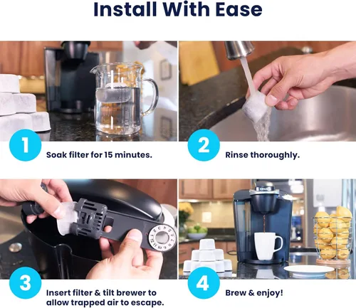 Miniatura 6 de Filtros de agua de K&J compatibles con Keurig, paquete de 12, ajuste universal (no Cuisinart), filtros compatibles con Keurig, filtros de agua