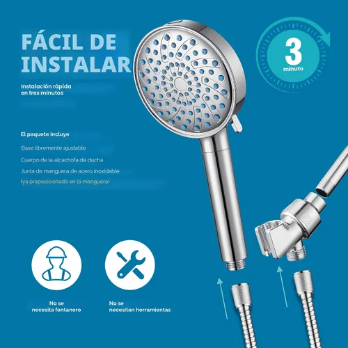 Miniatura 9 de Cobbe Cabezal de ducha con filtro de mano, cabezal de ducha de alta presión de 7 modos con filtros para agua dura, elimina el cloro, reduce la 3.