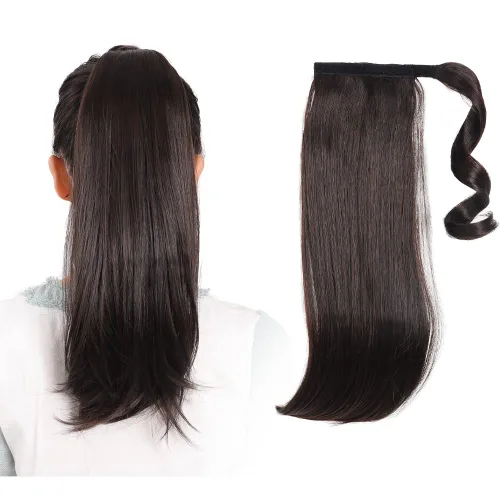 Miniatura 29 de Extensiones de cabello para cola de caballo, extensión de cola de caballo roja de 16 pulgadas, corta, ondulada, rizada, envolvente, cola de caballo