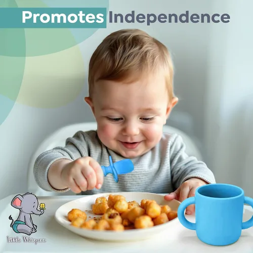 Miniatura 4 de LittleWhispers - Cucharas de silicona para bebés, autoservicio de 6 meses, utensilios aptos para bebés, niños pequeños y niños, primera etapa