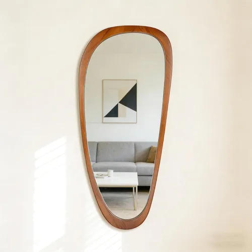 Miniatura 8 de BOMINICA Espejo de Pared Irregular Espejo Asimétrico para Baño Sala de Estar Entrada Dormitorio, 19.5" x 33.5" Negro